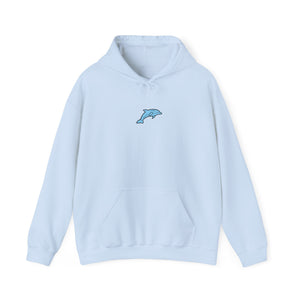 Baby Blue Dolphin Print Hoodie