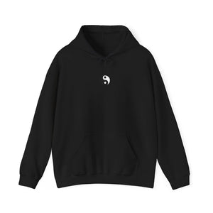 Black Yin Yang Printed Hoodie