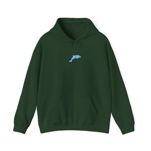 Forest Green Dolphin Print Hoodie