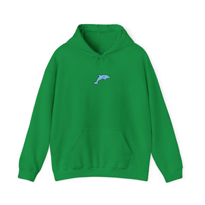 Green Dolphin Print Hoodie