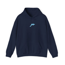 Load image into Gallery viewer, Navy Dolphin Print Hoodie

