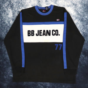 Vintage 90s Black Blue & Cream Bugle Boy Colour Block Sweatshirt | Large