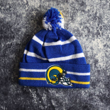 Load image into Gallery viewer, Vintage 90s Blue White &amp; Yellow Stripy Los Angeles Rams Beanie Hat
