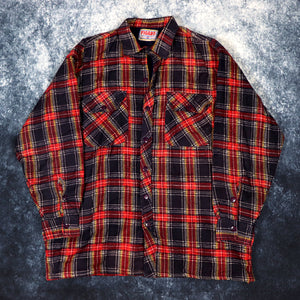 Vintage 90s Figaro Plaid Lumberjack Shirt Jacket | Large