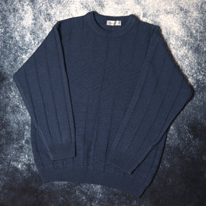 Vintage 90s Navy Berkertex Grandad Jumper | Medium