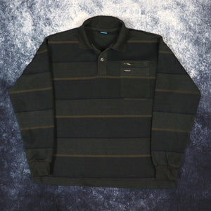 Vintage 90s Shija Stripy Collared Sweatshirt | Medium