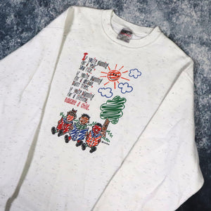 Vintage 90s White Educate a Child Sweatshirt | Large