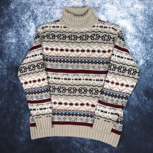 Vintage Aztec Turtle Neck Grandad Jumper | Large