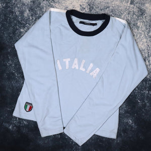Vintage Baby Blue Diadora Italia Long Sleeve T Shirt | Size 14
