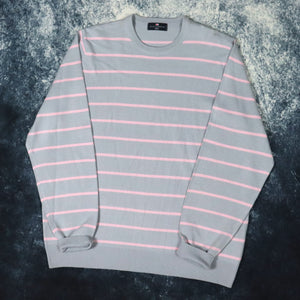 Vintage Baby Blue & Pink Stripy Jumper | Large