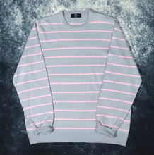 Load image into Gallery viewer, Vintage Baby Blue &amp; Pink Stripy Jumper | Large
