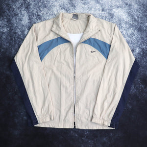 Vintage Beige & Blue Nike Windbreaker Jacket | Medium