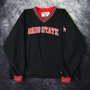 Vintage Black & Red Ohio State Champion Windbreaker Sweatshirt | 5XL