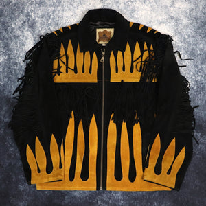 Vintage Black & Brown Suede Cowboy Jacket | Large