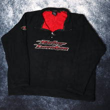 Load image into Gallery viewer, Vintage Black &amp; Red Fleece Lined Harley Davidson 1/4 Zip Sweatshirt | XXL
