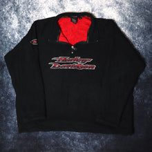 Load image into Gallery viewer, Vintage Black &amp; Red Fleece Lined Harley Davidson 1/4 Zip Sweatshirt | XXL
