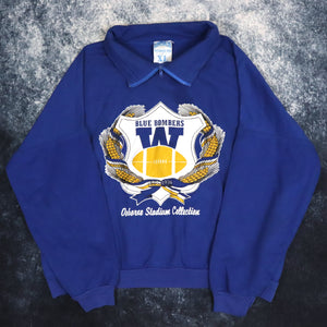 Vintage Blue Bombers 1/4 Zip Sweatshirt | XL