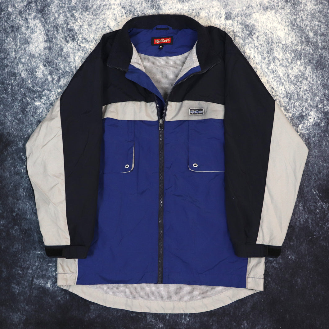 Vintage Blue Navy & Grey Kickers Windbreaker Jacket | Size 6