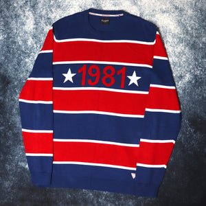 Vintage Blue Red & White Stripy Guess 1981 Jumper | Large