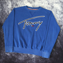Load image into Gallery viewer, Vintage Blue Tommy Hilfiger Spell Out Sweatshirt | XS

