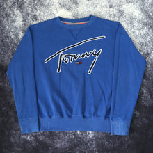 Load image into Gallery viewer, Vintage Blue Tommy Hilfiger Spell Out Sweatshirt | XS
