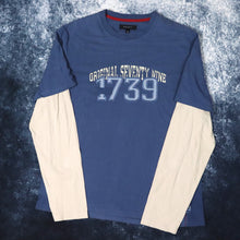 Load image into Gallery viewer, Vintage Blue &amp; Beige 1739 Long Sleeve T Shirt | Medium
