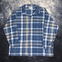 Load image into Gallery viewer, Vintage Blue &amp; Beige Tartan Fleece Jacket | XL
