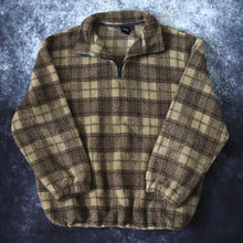 Load image into Gallery viewer, Vintage Brown Plaid Cotton Traders 1/4 Zip Sherpa Fleece | 3XL
