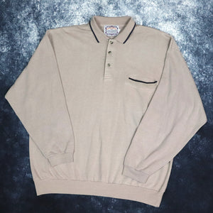 Vintage 90s Brown Rough Trade Polo Sweatshirt | XL