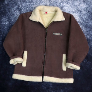Vintage Brown & Cream Greenbelt Sherpa Lined Fleece Jacket | Large