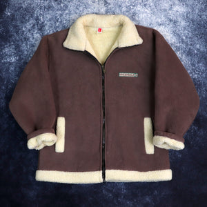 Vintage Brown & Cream Greenbelt Sherpa Lined Fleece Jacket | Large