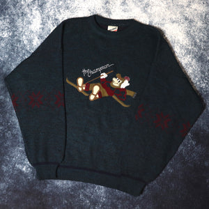 Vintage Dark Green The Champion Grandad Jumper | XL
