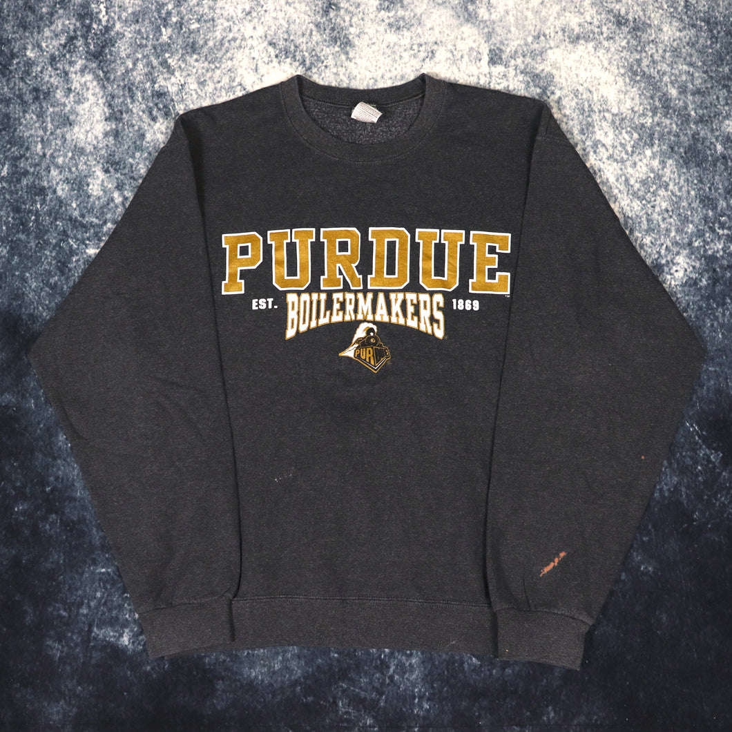 Vintage Dark Grey Purdue Boilermakers Jerzees Sweatshirt | Medium