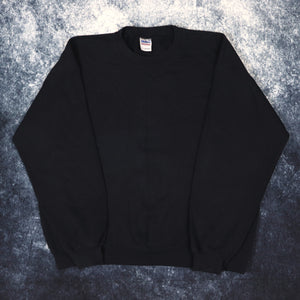 Vintage Faded Black Gildan Sweatshirt | Large