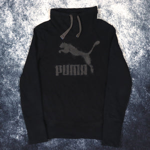 Vintage Faded Black Puma Big Logo Sweatshirt | Small
