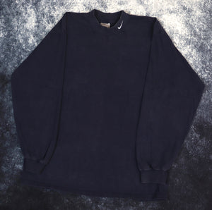 Vintage Faded Navy Nike High Neck Sweatshirt | Large