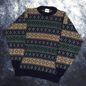 Vintage Geometric Grandad Jumper | Small