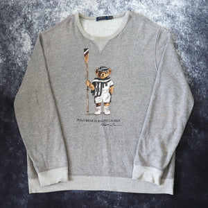 Vintage Grey Ralph Lauren Polo Bear Sweatshirt | XL