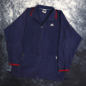 Vintage Navy Adidas Fleece Jacket | Medium