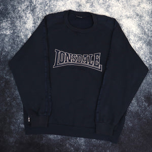 Vintage Navy Lonsdale Spell Out Sweatshirt | XL