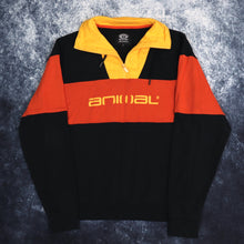 Load image into Gallery viewer, Vintage Navy Orange &amp; Yellow Animal 1/4 Zip Sweatshirt | Small

