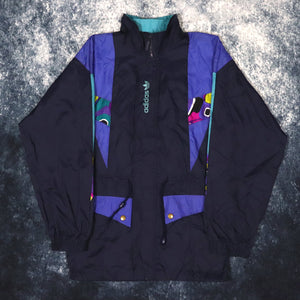 Vintage Navy Purple & Teal Adidas Trefoil Windbreaker Jacket | XXS