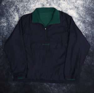 Vintage Navy & Green Eisenegger Half Zip Reversible Fleece Jacket | XL