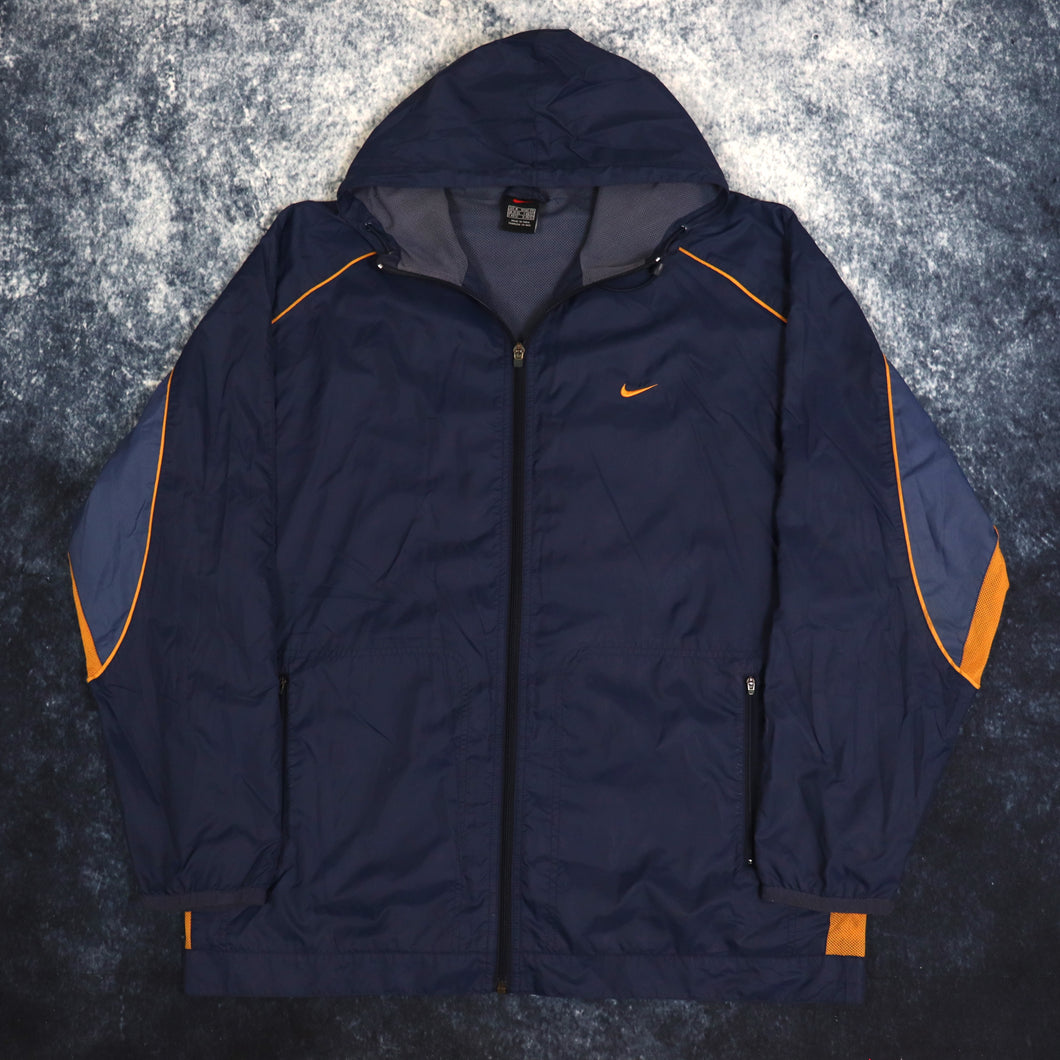 Vintage Navy & Orange Nike Windbreaker Jacket | Large