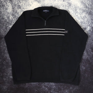 Vintage Navy & White Ben Sherman 1/4 Zip Jumper | Medium