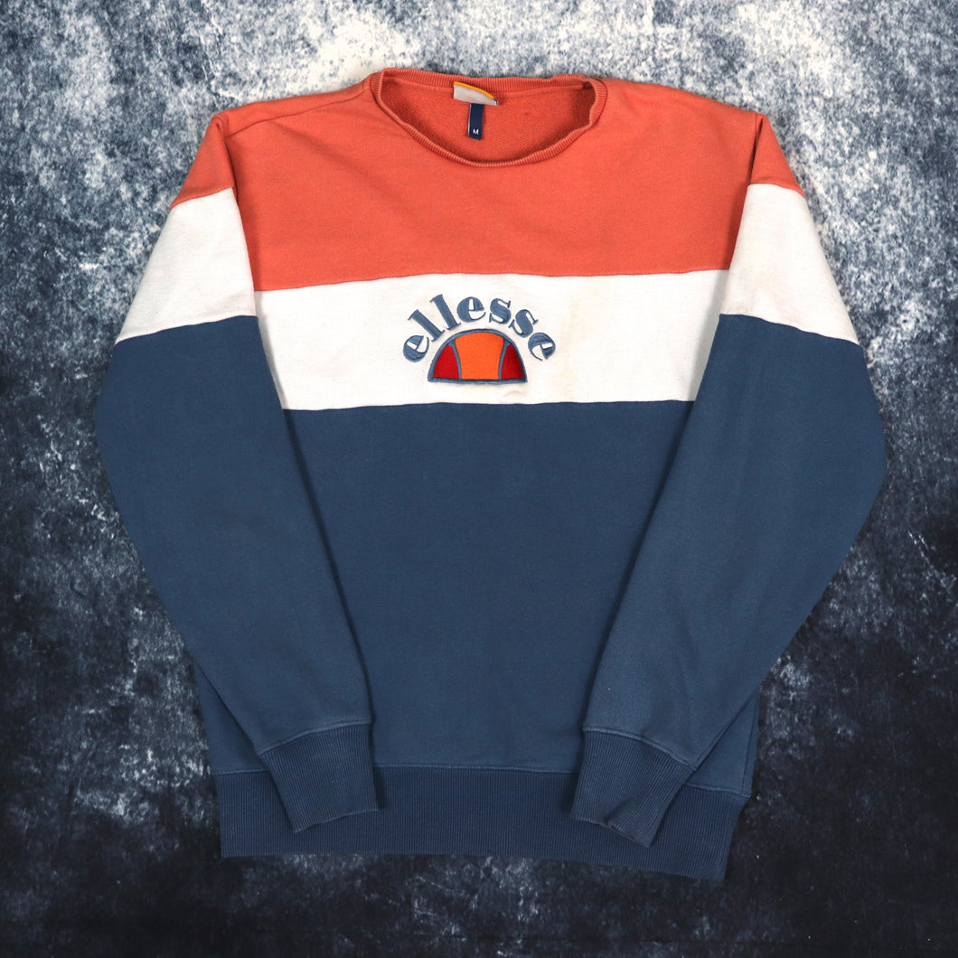 Vintage Orange Grey & Blue Ellesse Colour Block Sweatshirt | Small