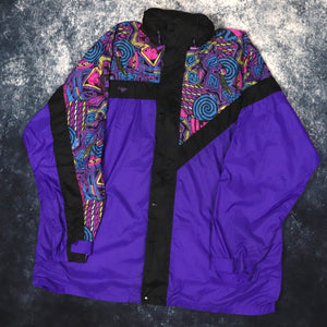 Vintage 90s Purple Abstract Windbreaker Jacket | 4XL