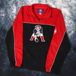 Vintage Red & Black New England Patriots Reebok 1/4 Zip Fleece | XL