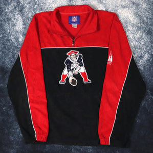 Vintage Red & Black New England Patriots Reebok 1/4 Zip Fleece | XL