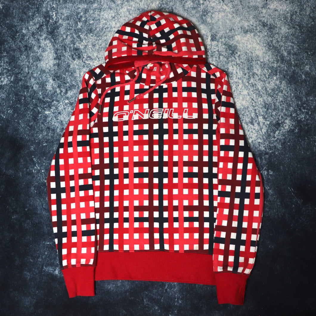 Vintage Red, Navy, White Checkered O'Neill Hoodie | Small